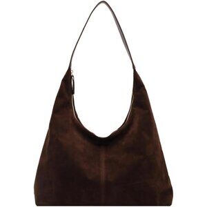 Women Coffee Faux Suede Winter Lightweight Hobo Work Shoulder Purses Bags